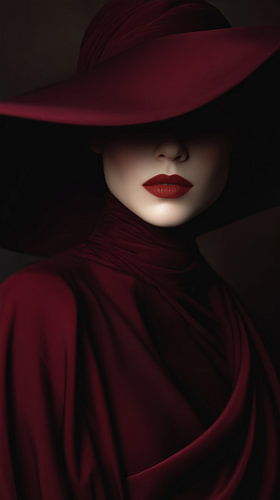 Woman in Red | Mysterious Portrait of a Woman