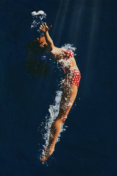 Fille plongeant dans l'eau V sur Jan Keteleer