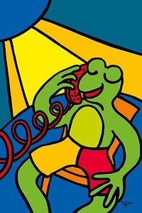  frog on the phone by ART Eva Maria