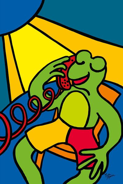 Frosch auf dem Handy von ART Eva Maria