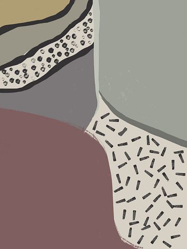 Organic shapes and lines in retro colours