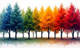 rangée d'arbres multicolores sur Armin Mumper