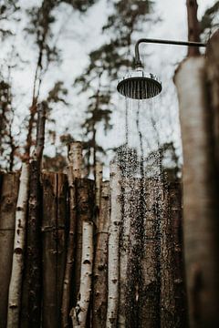 Douche extérieure dans les bois | Veluwe, Pays-Bas sur Trix Leeflang