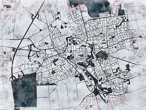 Karte von Wolfenbüttel im stil 'White winter'