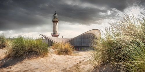 Vuurtoren op het strand van Warnemünde