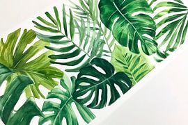 Tropical leaves in watercolour technique by Poster Art Shop