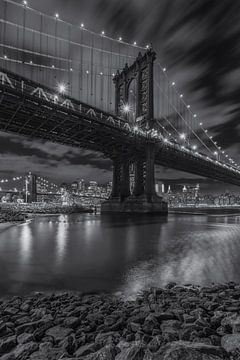 New York Skyline - Manhattan Bridge and Brooklyn Bridge 2016 (2) van Tux Photography
