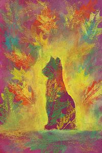 Katze in goldenem Licht