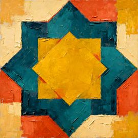 Dynamic Octagon in Textured Color Fields