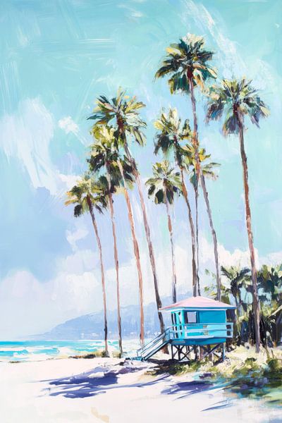 Beach house Palmen by Poster Art Shop