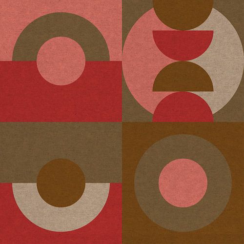 Geometrische abstracte vormen in warme gedempte kleuren II