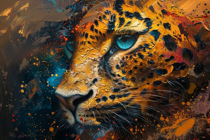 Die Augen des Dschungels - Leopard in Abstraktion von Eva Lee