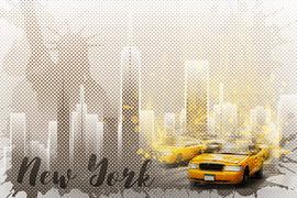 Graphic Art NEW YORK Mix No. 6 | brown and yellow | splashes by Melanie Viola