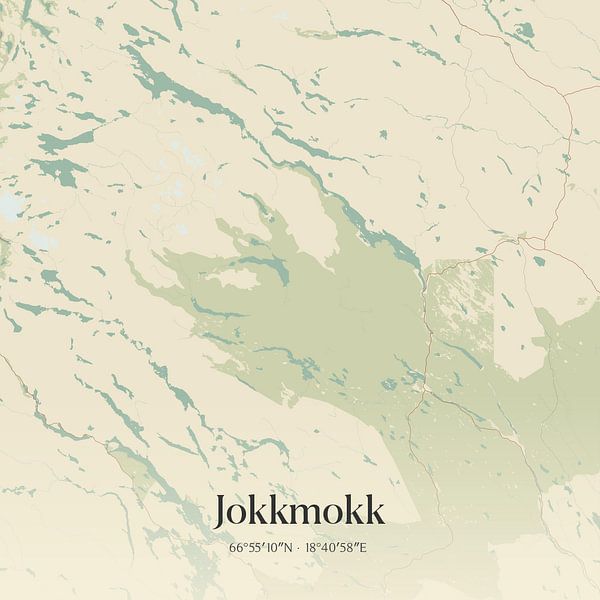 Vintage map of Jokkmokk, Sweden. by Prints of Place