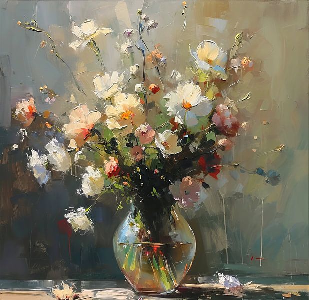 Impressionistische Blumen | Blumensymphonie von Blickfänger Gemälde