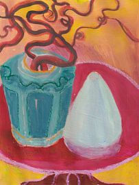 Ginger jar with curly hazel by Marieke Wouters