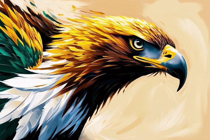 Majestic colourful eagle art by Imperial Art House