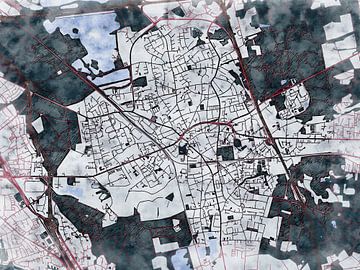 Kaart van Hilden in de stijl 'White Winter' van Maporia
