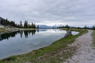 Lake with reflections in Seefeld by annick caluwe