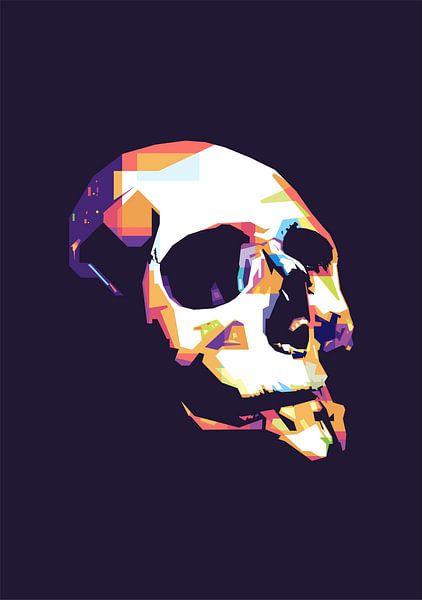 schedel pop-art portret van sanggidesign
