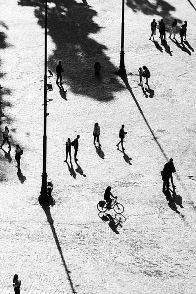 Silhouetten op het Piazza del Popolo - Rome, Italië van Suzanne Spijkers