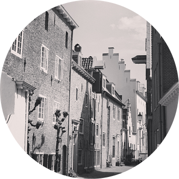 Black and white photo of the wall houses, historical Amersfoort, Netherlands van Daniel Chambers