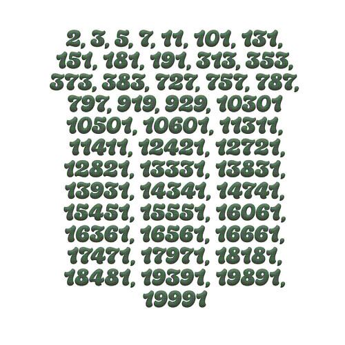 Palindromic prime numbers