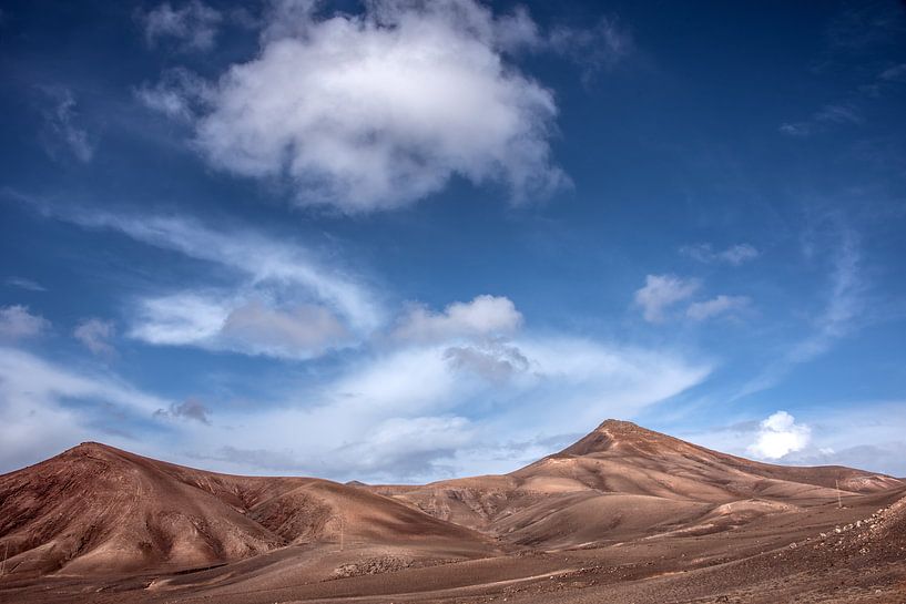 Het landschap in het zuiden van Lanzarote nabij Quemada von Harrie Muis