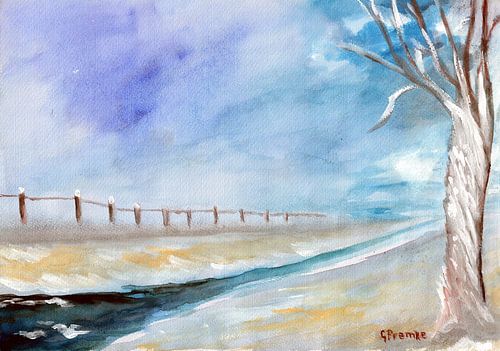 Stil winterlandschap met sneeuw