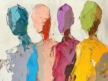 Mensen in Kleur | Abstracte Figuren met Heldere Kleuren van Kunst Kriebels