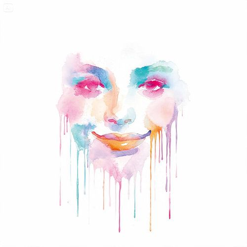 glimlachende vrouw, abstract, strak