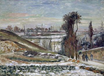 Camille Pissarro,Sneeuwachtig landschap in de buurt van le Hermi