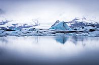 Reflexion im Gletschersee von Peter Postmus Miniaturansicht