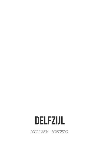 Delfzijl (Groningen) | Karte | Schwarz und weiß von Ortsdrucke