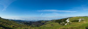 Germany, XXL Panorama view on schauinsland mountain in beautiful black forest winter mood by adventure-photos