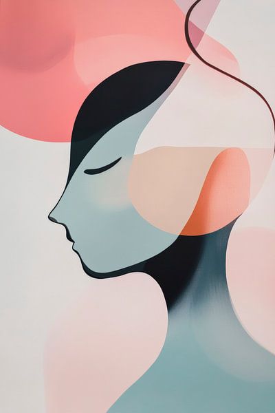 Portrait abstrait aux couleurs douces par Poster Art Shop