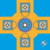 Anunnaki Cross Swatch Blue Orange