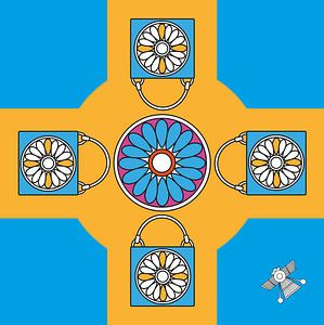 Anunnaki Cross Swatch Blue Orange