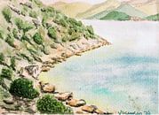Steinhaus auf Thasopoula - Griechenland - Aquarell gemalt von VK (Veit Kessler) 1974 von ADLER & Co / Caj Kessler Miniaturansicht