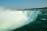 Regenboog aan de rand van de Niagara Falls