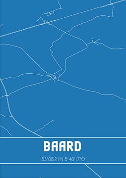 Blauwdruk | Landkaart | Baard (Fryslan) van MijnStadsPoster