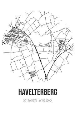 Havelterberg (Drenthe) | Landkaart | Zwart-wit van Rezona