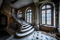 Stairs in large hall of abandoned villa by Inge van den Brande thumbnail