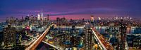 L'horizon de Manhattan lors d'un magnifique coucher de soleil
