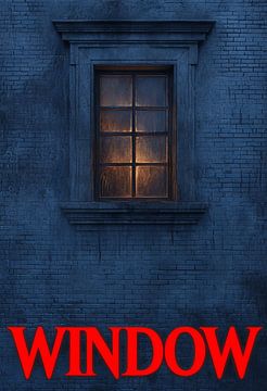 Eerie Glow Through an Old Gothic Window at Night by Artistic