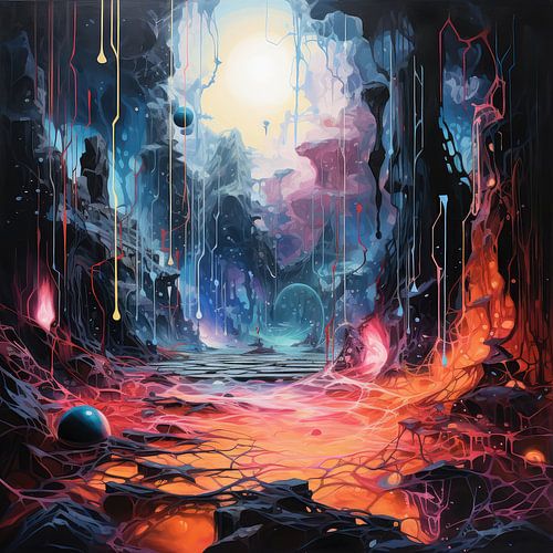 Bizarre Abstract surreal background of colours and shapes