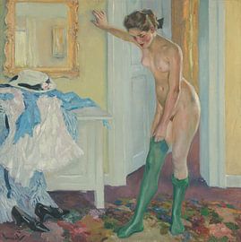 Edward Cucuel, De groene kousen, ca. 1915 van Atelier Liesjes