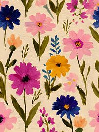 Fleurs des champs sur toile légère sur Gypsy Galleria