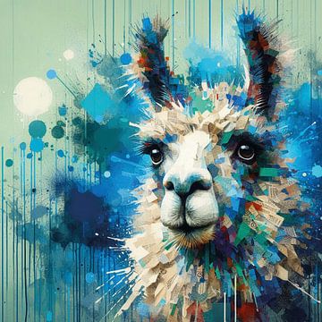 Lama in Pop Art style by Betty Maria Digital Art
