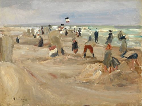 Op het strand in Noordwijk, Max Liebermann